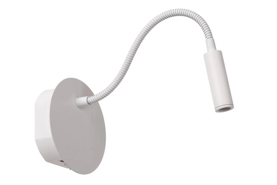 Lucide JOLIJN - Rechargeable Bedside lamp / Wall light - Battery pack - Ø 11 cm - LED - 1x2W 3000K - Magnetic - White - turned off